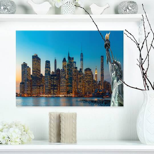 Designart - Evening New York City Skyline Panorama